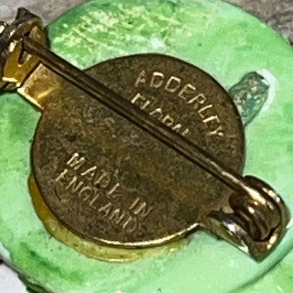 Vintage Royal Adderley Floral Purple Daisy Flower Brooch Purple Made In England - Picture 7 of 7